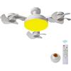 Generico Luce per ventilatore a presa, ventilatore da soffitto a vite con telecomando 3 colori 3000K-6500K dimmerabile e 3 velocità del vento lampadina per camera da letto, cucina, garage (3 Testa)
