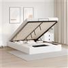 IKAYAA Letto Matrimoniale 140x190 con Contenitore Letto Idraulico con Rete a Doghe e Telaio-Bianco-140 x 190 cm