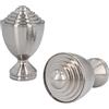 Sento Accessori per Bastoni per Tende Ø 25mm Metallo Acciaio Inox Ø 25mm 2x Terminali Avanti