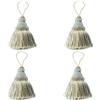 Fenghuangwu Set di 4 eleganti pompon in poliestere per decorazione di mobili e decorazione per la casa (blu misto)