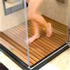Generico Tappetino da Bagno in Legno di Teak, Piattaforma Doccia di Lusso Antiscivolo, Tappetino d'ingresso Resistente per Anziani/Spa, Design rialzato per Doccia Esterna - Resistente e Antiscivolo