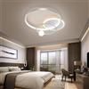 XKLYO Plafoniera LED Moderna Dimmerabile, Design ad Anelli, 52cm, 35W, 3000K-6000K, con Telecomando, per Camera da Letto, Soggiorno, Cucina, Sala Pranzo, Ufficio (Bianco, 52cm)