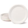 BIOZOYG Set da Tavola ecologiche bagassa usa e getta I 50 pezzi Piatto di canna da zucchero bianco sbiancato rotonda 26 cm I Set da Tavola monouso