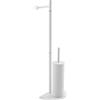 Inbagno Piantana Bagno salvaspazio in acciaio, disponibili in 2 colorazioni, base ergonomica salvaspazio (Bianco, Portascopino)