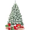 COSTWAY Albero di Natale Innevato da 135/180/225 cm, Albero di Natale con 400/928/1364 Rami Folti e Base di Metallo, Decorazione Natalizia per Casa, Ufficio e Negozio (135 cm)