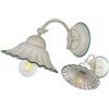 VANNI LAMPADARI - Applique da Parete Interno Agnese - Lampada da Parete con Braccio Orientabile in Ceramica Decorata a Mano - Applique Camera da Letto - Bagno - Cucina - Soggiorno, Verde