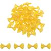 QUARKZMAN 100pz Fiocchi Gialli 1.5 x 1 Mini Fiocco per Realizzare Piccoli Fiocchi di Raso Sfusi per Cucito Fai da Te, Scrapbooking, Regalo di Nozze, Decorazione per La Casa