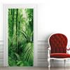 A.Monamour Adesivo Porta Autoadesiva 3D Scenario Verde Della Natura Della Foresta Pluviale Della Giungla Tropicale Vinile PVC Adesivi per Porte Interne Pellicola Adesiva Poster Murale Parete 85x215cm