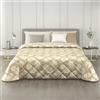 MAXIME MAISON - Trapunta Invernale Letto Singolo (300gr/mq) Piumone Letto Singolo Invernale, Copriletto Coperta Calda in Pregiato Raso Jacquard per Stagioni Fredde, Made in Italy (Blossom Beige)