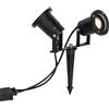 Qazqa basic - Faretto con palo da giardino Classico - 2 luce - L 23 cm - Nero - Design I Rustico - Illuminazione esterna