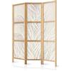 murando - Paravento Decorativo Monofacciale Foglie 135x172 cm 3 Pannelli Divisori - Stampa su un Lato su Tela in TNT - Separe Divisorio per la Casa Legno Stile Giapponese - Pastelli b-C-10355-bh-a