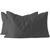 Morbidissimi Coppia federe per guanciale Puro Cotone Q423 [Grigio]