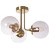 LEDKIA LIGHTING - Lampadario Moonlight Brass | 3 punti luce E27 | Design in Metallo e Vetro | Installazione Interna IP20 | Diametro 410mm, Rosa
