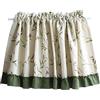 A.Monamour Corta per Finestra Piccola Rustico Cotone E Lino Beige Floreale Opaco Tenda da Cucina Bistrot Caffè Mezza Mantovana a Vetro a Pannello Porta Armadio