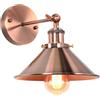iDEGU Lampada da Parete Industriale Vintage Applique da Parete Retrò Stile Edison in Metallo E27 Regolabile Plafoniere Lampade da Muro Interno per Cucina Cameretta Soggiorno Caffè (22cm, Rame Rosso)