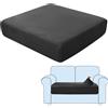 SHUOJIA Fodere per Cuscini per Divani, Protezioni per Cuscini per Sedili in Tessuto di Velluto Elasticizzato,Cuscino per Divano Fodera per mobili Coprisedile per Divano (Black,Large-2-Seater)