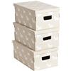 Lavatelli Set di 3 Scatole in Cartone FSC, per armadio, vestiti, cambio stagione e trasporto, organizer facile da montare, CANI, 29x51x20 cm