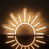 Ulalaza Insegna a LED Insegne al neon al tramonto Onde Luci decorative a parete per la casa a LED Lampade notturne alba Montagne Decorazione Luce USB Luminosità regolabile