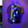 Gufacai Insegna al neon personalizzata con maglia da calcio, luce a led personalizzata a specchio da calcio, luce notturna per camera dei ragazzi, decorazione da parete per feste, bar, regalo di Natale e
