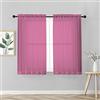 IlGruppone Coppia Tendine Tende 60 x 150 Cm Finestra Semi Oscuranti A Tinta Unita Leggera Cucina Camera Cameretta 2 Pannelli - Lilla