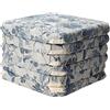 Casatessile Cuscino per Sedia sfoderabile con Alette Jacquard Anais Cuscini Cucina cm 40x40 Imbottitura Alta 3,5 - Blu, Set 6 PCS