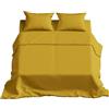 Batik Completo Lenzuola Matrimoniali Cotone: Set Lenzuola Matrimoniale Cotone Elegante e Confortevole per la Tua Camera da Letto - 100% Cotone - Colore Senape