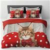 INTRECCI Copripiumino in Cotone Sogni d'Oro, Parure Copri Piumino con Federe Set Sacco Piumone Disponibile in più Fantasie (Set Sacco 1 Piazza e Mezza + 1 Federa, Ketty)