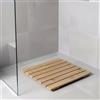 SUNWOOD Pedana Doccia Antiscivolo 60x60 cm, in Legno Massello di Pino - Finitura Rovere Chiaro