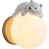 Generico Lampada luna applique da parete LED moderna creativa per cameretta bambini e camera da letto, luce da parete interno con design nordico dimmerabile (Bear)