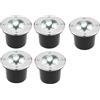 AntDau71® - 5 Pezzi Faretto a led segnapasso calpestabile da esterno viali sentieri giardino pavimento IP65 da incasso a terra luce calda 3000k - 220V (5 watt (12 x 9,5 cm))