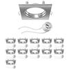 ledscom.de 12x cornice da incasso a soffitto RIR cornice da incasso cromata opaca angolare (LED/alogena/GU10/MR16/PAR16/50mm) incl. presa GU10