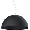 L+ Lampadario a Sospensione Moderno per Cucina e Soggiorno | Lampada Mezza Sfera Metallo 60cm E27 | Design Industriale Made in Italy (Grigio Antracite RAL 7016, Cavo 120cm)
