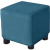 uyeoco Velluto Copri Pouf Quadrato Elasticizzato Copri Poggiapiedi Quadrato Pieghevole Copertura Dell'Ottomano con Fondo Elastico Sofa Protettore per Soggiorno (Color : #23, Size : 50x50 cm)