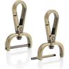 CRAFTMEMORE 2 ganci staccabili a scatto con chiusura girevole con barra a vite per borsa di ricambio hardware (1-1/4 di pollice, ottone spazzolato)