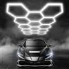 Jatwefiv Luci Esagonali Garage LED - Plafoniera a Soffitto a Nido d'Ape, Illuminazione Bright per Officina Auto, Palestra, Bar, Interni Moderni,6500k