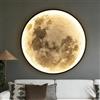 OOWOKS Lampada da parete Luna 100cm Lampada da parete per interni Dimmerabile con telecomando Lampada da soggiorno Art Déco oversize 3 temperature di colore Illuminazione da parete rotonda ultrasottile