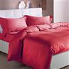 Caleffi 54064 Raso di Cotone Completo Copripiumino per Matrimoniale Letto, Ciliegia