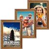 Victor cornice portafoto "Rubens" marrone oro 21x30 cm set da 3 - profilo: 30 x 20 mm - stile barocco antico - vetro vero - decorazione per la casa