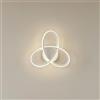 maolo Applique LED Trifoglio 20W da Parete Moderna | Luce CCT 3000K 4000K 6500K | Design Decorativo Intrecciato | 1480 Lumen | IP20 Interni Soggiorno Camera Ingresso Bianco/Cromato (Bianco)