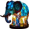 LYEAA Lampada da Tavolo in Vetro colorato Serie Animali Luce Notturna Resina Colorata Animale Luce Notturna Sirena Tartaruga Marina Vetro colorato Luce Comodino Gufo Cavallo Gallo Elefante for