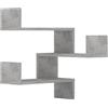 vidaXL Scaffali Angolari Muro 2pz Grigio Cemento 40x40x50 Multistrato