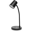 K2 STORE Lampada da Scrivania, LED 3 in 1 con Altoparlante Bluetooth e Ricarica Wireless Qi, USB Type-C, 3 Tipi di Luce con Intensità Regolabile, Lampada Nera per Ufficio e Studio
