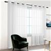 PINGSANL Tenda in Voile 400 x 270 cm Trasparenti Moderne con Occhielli Voile Moderne Eleganti per Finestre Camera da Letto Soggiorno Casa Moderna, Bianco