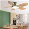 YUNZI Ventilatore da soffitto con Illuminazione e Telecomando, LED 72W Lampada da soffitto per Ventilatore per Soggiorno Camera da Letto Sala da Pranzo Luce, Protezione Occhi Luce-Green||106CM