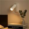 TEKHOME Applique da parete orientabile con interruttore | Attacco GU10 | Lampada da muro in alluminio sabbiato | Design moderno | Disponibile in bianco e nero (lampadina non inclusa) MR-02 (BIANCO)