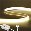HEGEHE - Striscia LED Neon COB dimmerabile 220V [22M，Bianco naturale（4000-4500k）], 288 LED/m, tagliabile, Nastro LED flessibile FCOB impermeabile IP65, CRI85+, decorazione per casa/negozio
