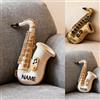 XIAO.Z Personalizzato classico sassofono a forma di cuscino a tema musica amante regali, nome personalizzato 2D stampato strumento musicale sassofoni gettare cuscino divano cuscini decorativi