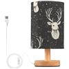 famyily Deer Heads Cosmic Elements Lampada da Letto Luce di Notte per Piccoli Spazi Luce Notturna per Ragazzi Bar