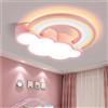 Caufloce Bambini Plafoniera Con Telecomando LED Camera Da Letto Lampadario Moderna Dimmerabile 3000K-6000K Soggiorno Lampada Da Soffitto Interna 48W Metallo Funzione Di Memoria Timer-Pink