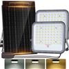 Aigostar- Faro led esterno con grande pannello solare,dimmerabile 3000/4000/6500K,8000mAH,Batteria di grande capacità,IP66,Faretto led da esterno solare con telecomando per esterno e giardino,2 Pezzi